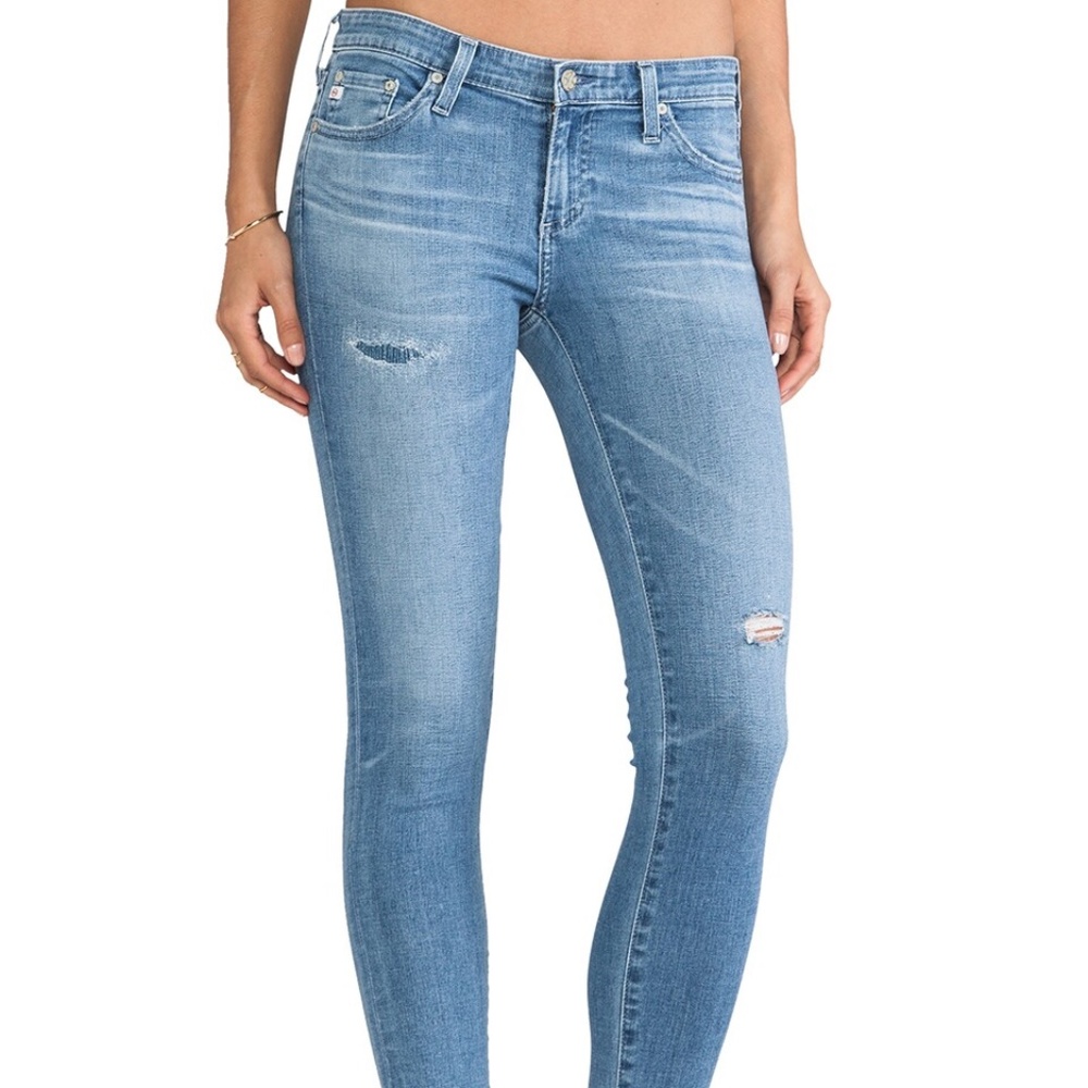 AG Adriano Goldschmied Distressed Legging Ankle Super Skinny Jean